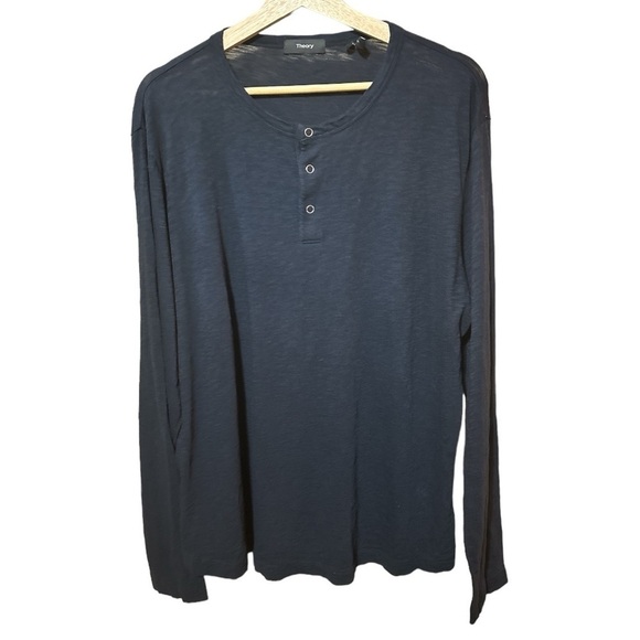 EUC - Theory Snap Henley - navy - size XL - Picture 2 of 4